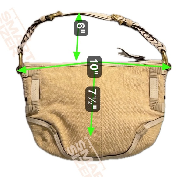 Coach 2005 Y2K Straw & Leather Hobo Bag | Woven Natural Shoulder Purse Iconic - Picture 17 of 17